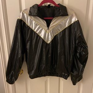 Forever 21 Oversized Black Polyester Jacket with Chevron Detailing - Size M